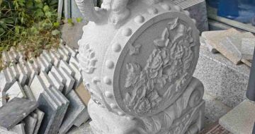 定西芝麻白抱鼓石 庭院抱鼓石