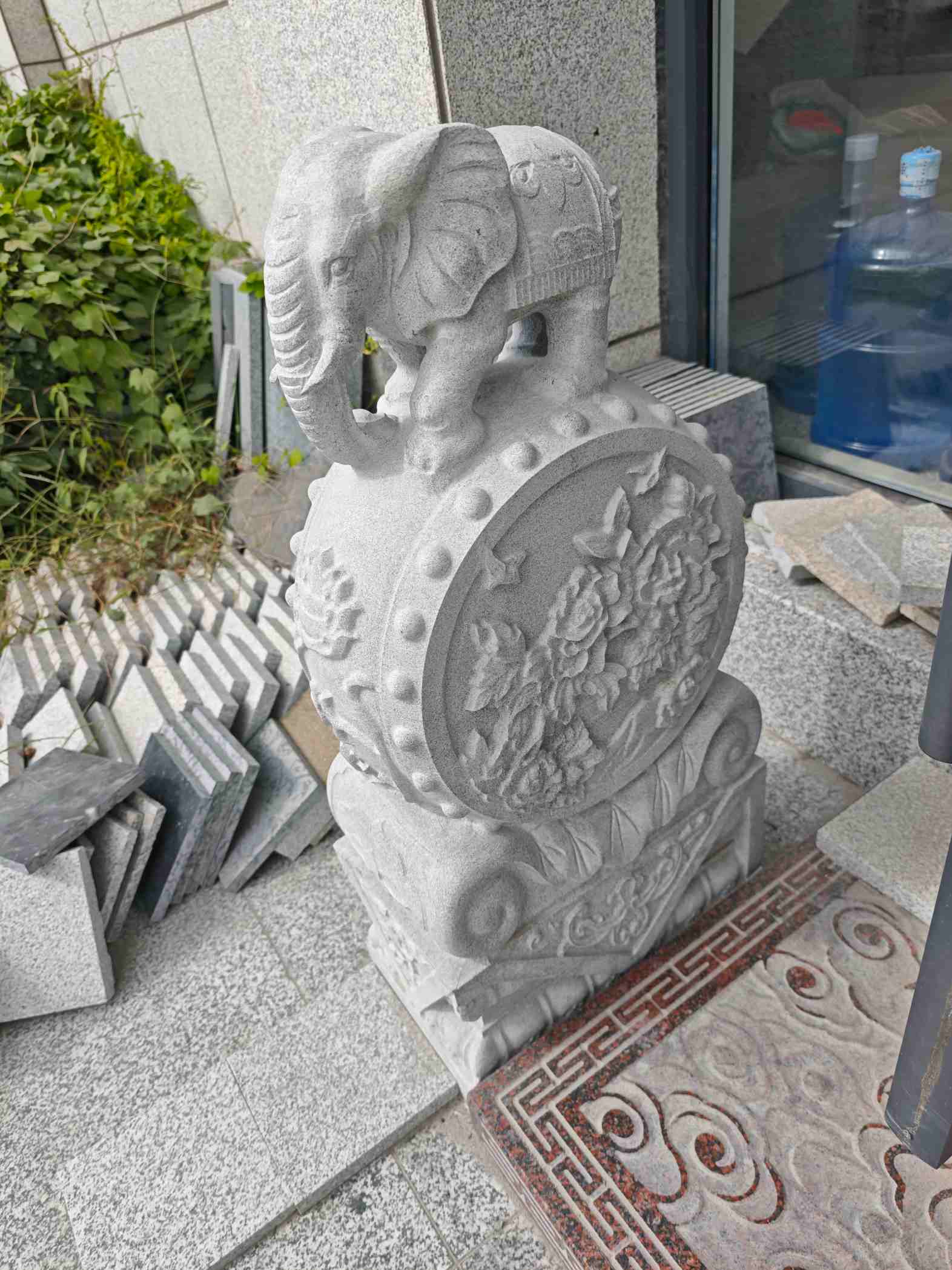 定西芝麻白抱鼓石 庭院抱鼓石