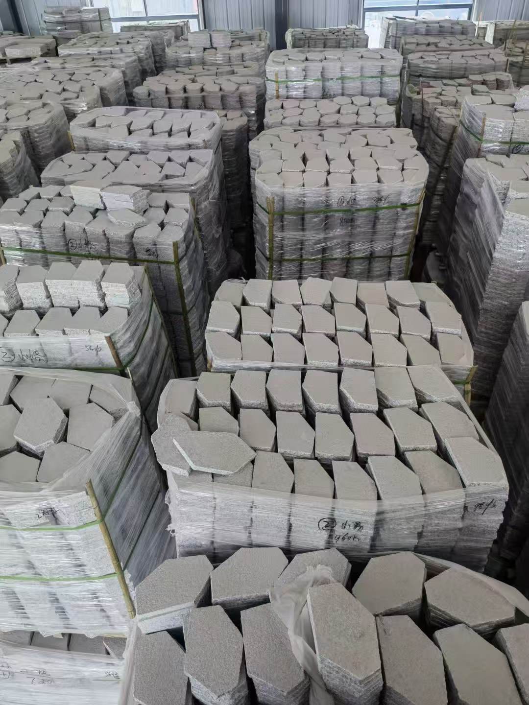 定西芝麻白石材冰裂纹，碎拼。